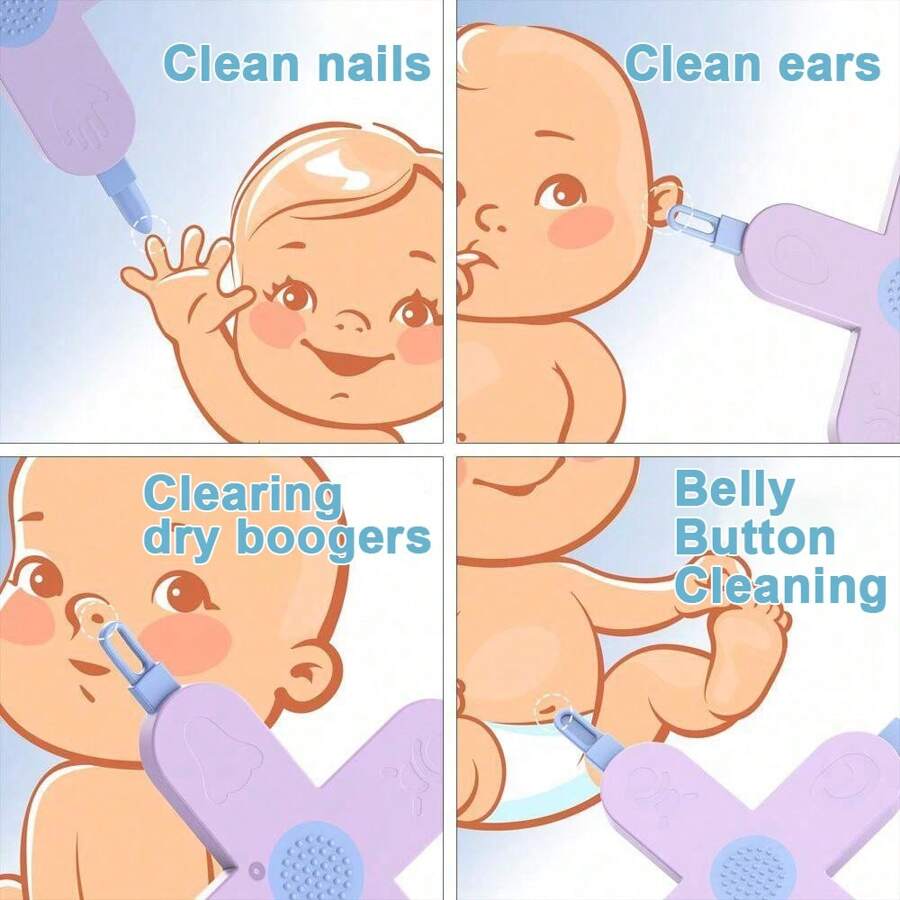 1pc Baby 4-In-1 Nose,Nail And Ear Cleaner,Nail,Nose And Ear Gadget,Safe Ear Wax Removal Tool And Baby Nose Cleaner Nail Cleaner For Baby