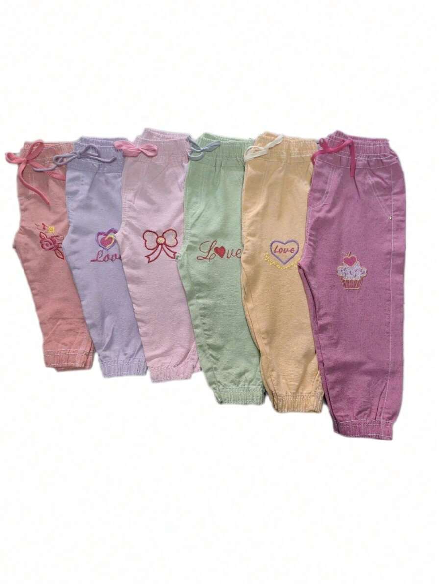 Kit 2 Calça Feminina Brim Jogger Infantil