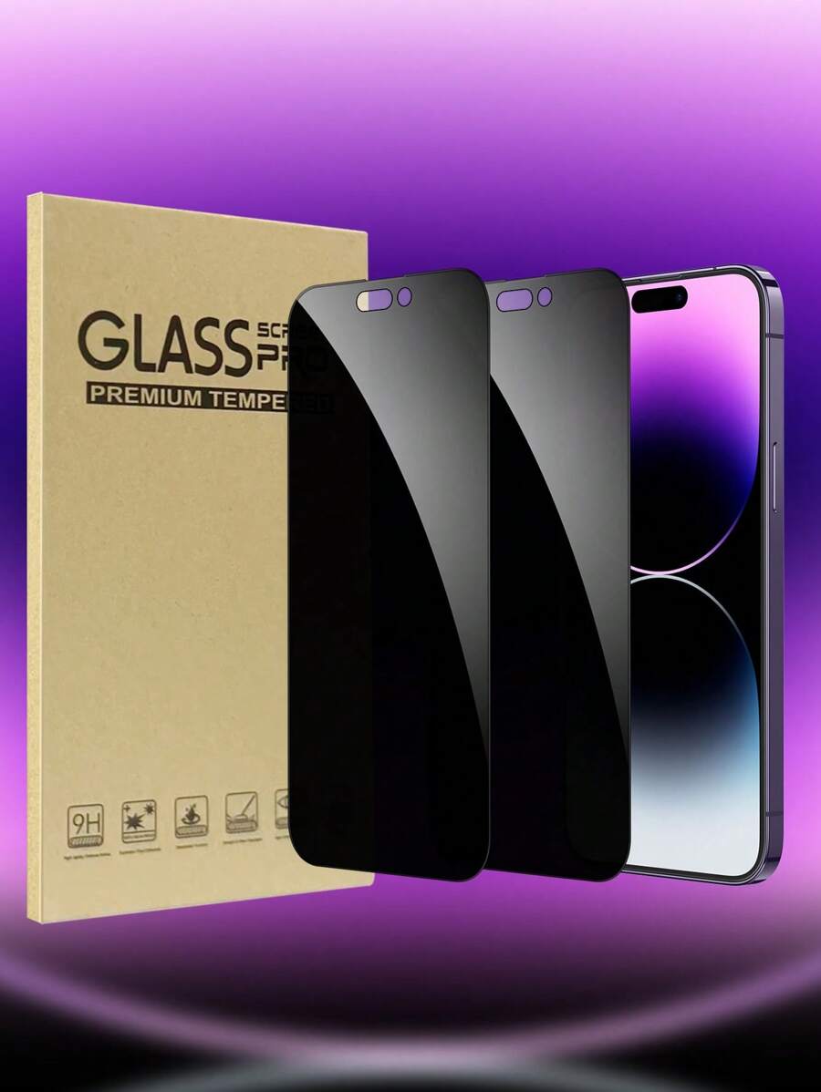 2pcs Anti-Fall Privacy Screen Protector Compatible With IPhone 15/15Pro/15Plus/15Promax/16/16PRO MAX Gift For Birthday, Family, Friends Tempered Glass, Anti-Spy, Phone Screen Protector, Phone Accessories