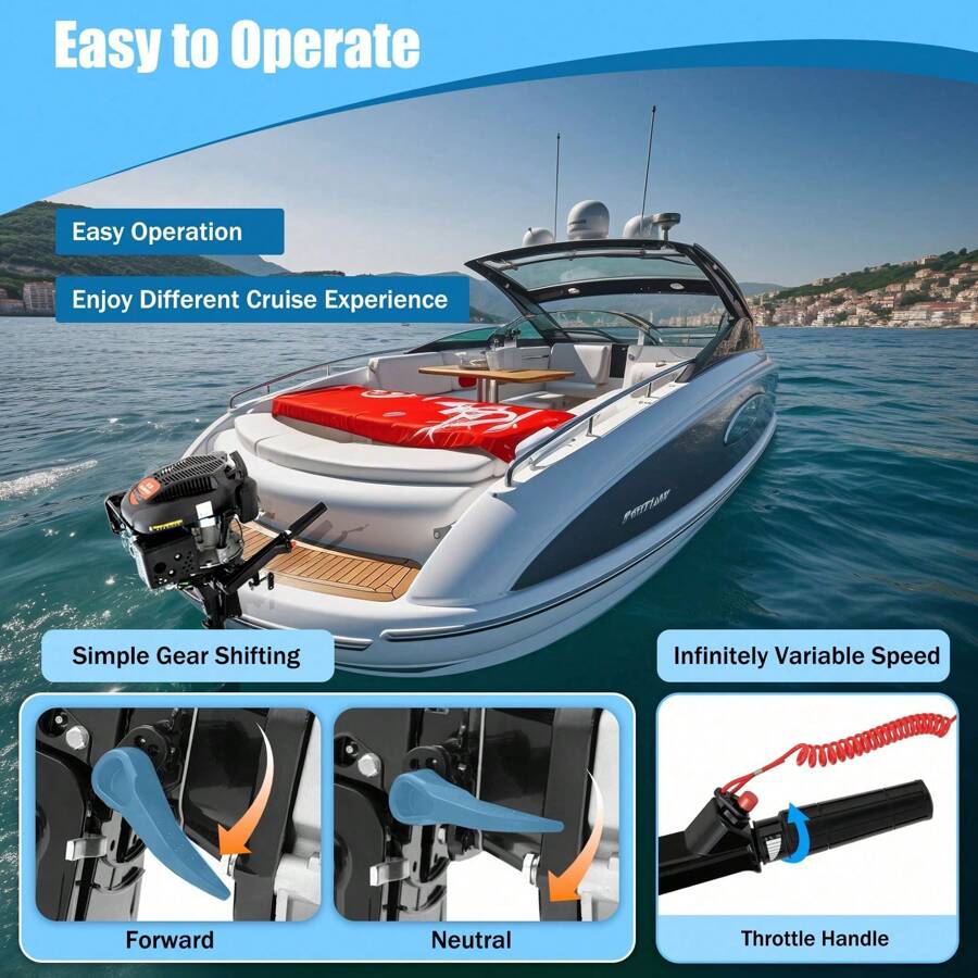 ZhdnBhnos ZhdnBhnos LINSIE Outboard Motor Engine 6HP Fishing Boat 4 Stroke Outboard Engine Air Cooling Motor 6HP 4 Stroke Heavy Duty Outboard Motor Marine Boat Engine Air Cooling 2500RPM The Best Gift/Present For Family&Friends Happy Christmas