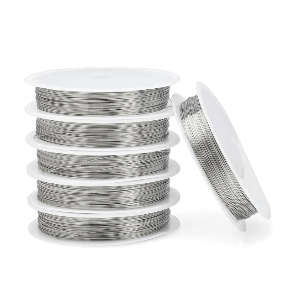 1-10 Stücke Edelstahl Draht 0,3-0,8mm dick, DIY Schmuckherstellung Perlenaufreihung Angelschnur für Armbänder, Halsketten, Haarspangen Accessoires