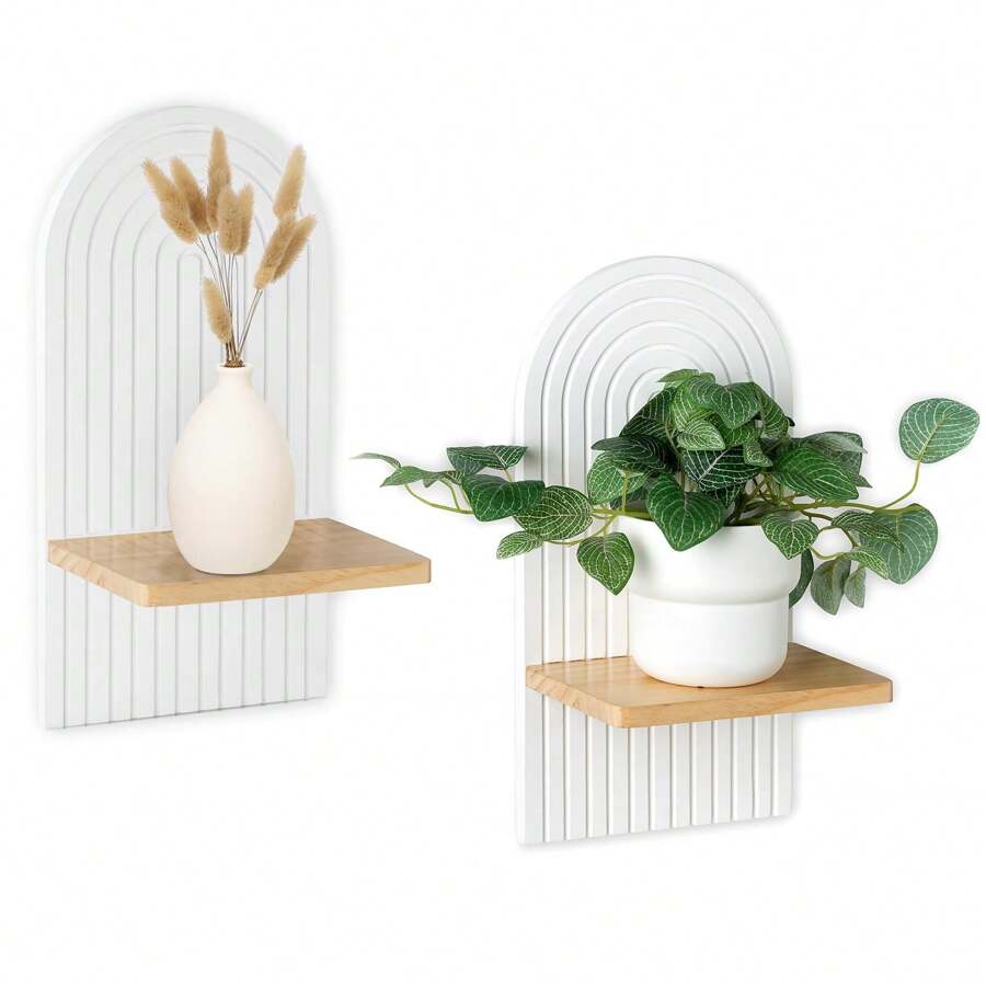 1 Stück Boho Regal Wanddekoration, bohemische Schwebende Regale für Schlafzimmer Wohnzimmer ästhetischer hängender Regalbogen, moderner Wandkerzenhalter, Heimdekoration, Raumdekoration, Wanddekoration
