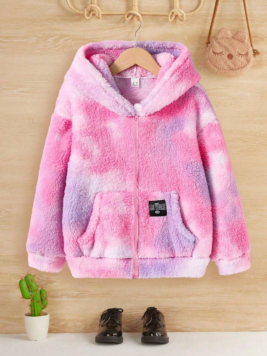 Tween Girl Casual Adorable Hooded Fluffy Ombre Loose Cardigan
