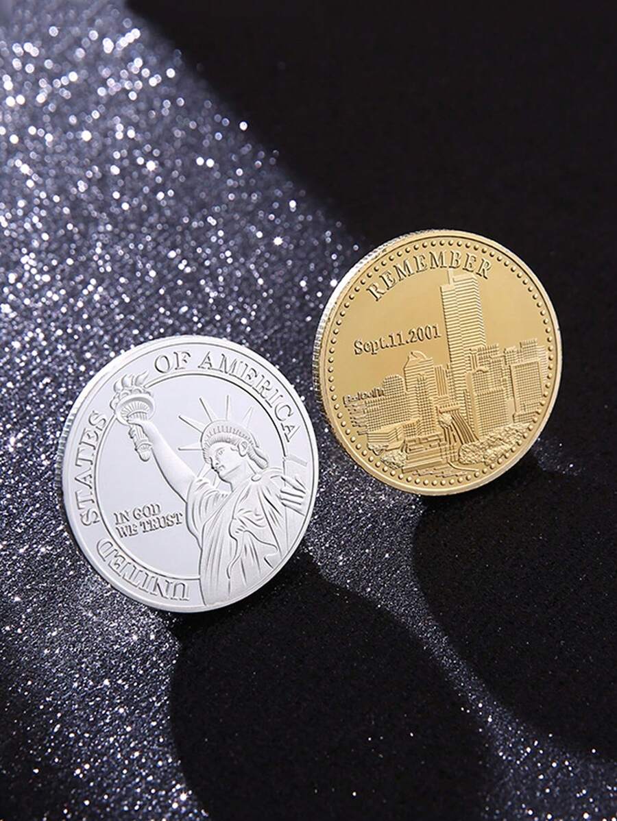 1pc Statue Of Liberty Commemorative Coin, Metal Relief Commemorative Medallion Lucky Coin, Halloween, Thanksgiving And Christmas Gifts