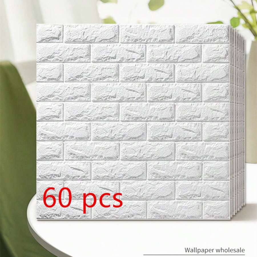 60 piezas/100 piezas 35*38CM Azulejos de ladrillo falso adhesivos, paneles de estilo de mosaico, de un solo uso, aplicable para cocina, sala de estar, baño, pasillo, oficina, decoración del hogar y dormitorio