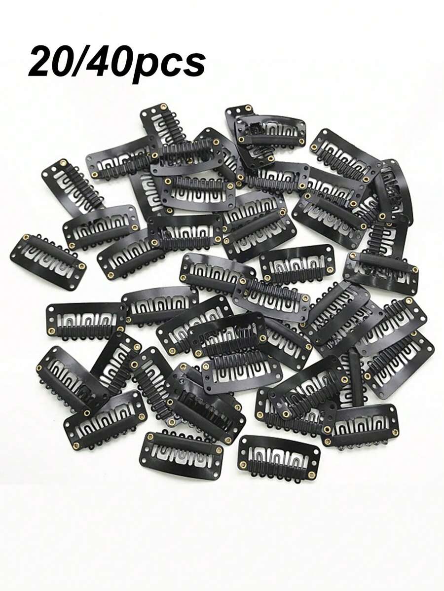 20/40 Pieces Hair Clips Hair Extensions Snap Clip For Women Metal Wig Comb Clips For Hair Extensions
