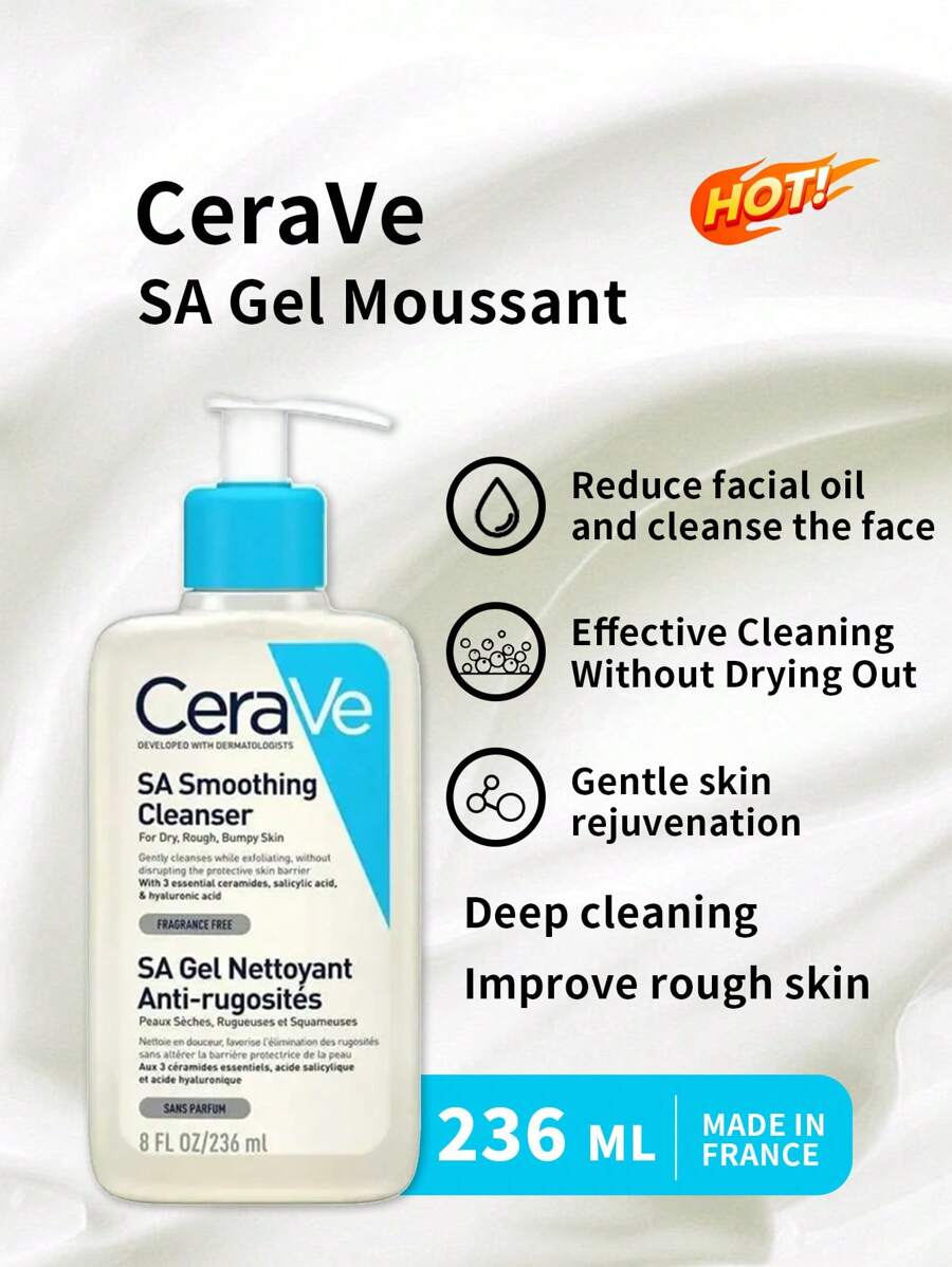 CeraVe SA Demachiant cu acid salicilic, 236 ml