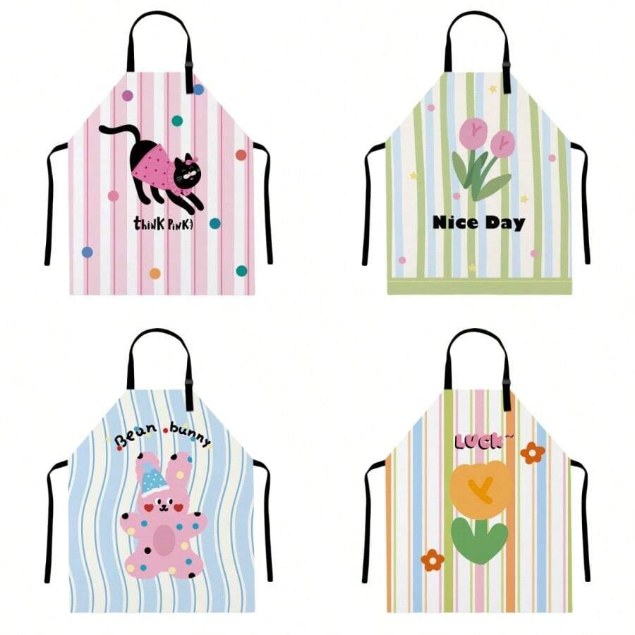 1/2/4 stuks kinderschorten, cartoonstijl jongens-meisjesschort voor koken bakken kunst schilderen tuinieren verstelbare kinderkunstenaarsschort