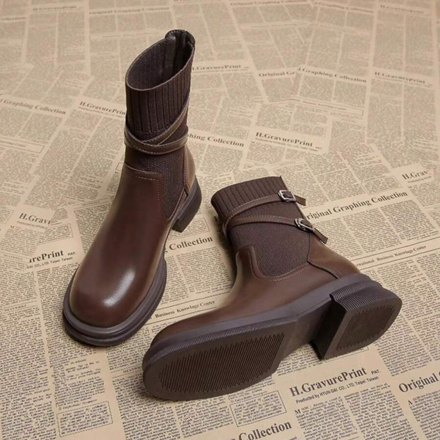 Soft Sole British Style Boots, Retro Boots Women Fashion Ankle Boots, Chelsea Boots Slip-On, 2024 Autumn New Arrival