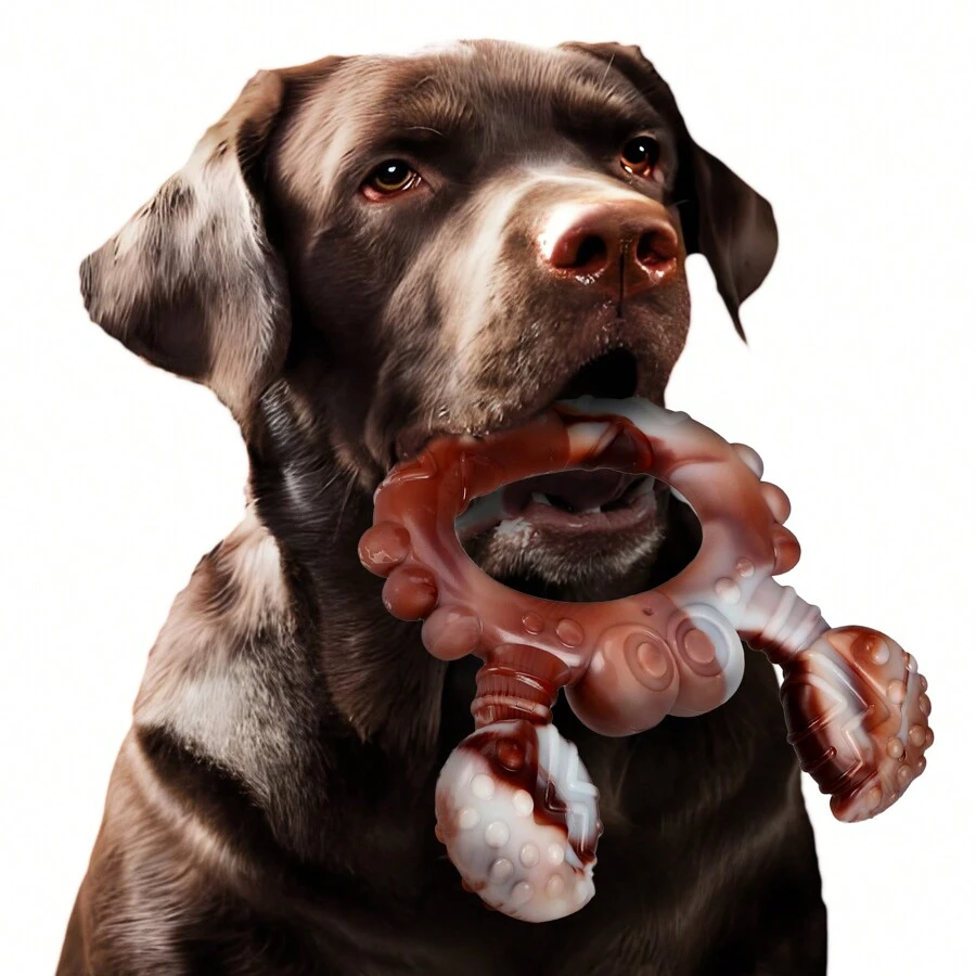1pc Beef Flavored Dog Chew Toy, Tough Virtually Indestructible Dog Bone Toy For Medium/Large Breed Dogs, Helps Clean Teeth & Training