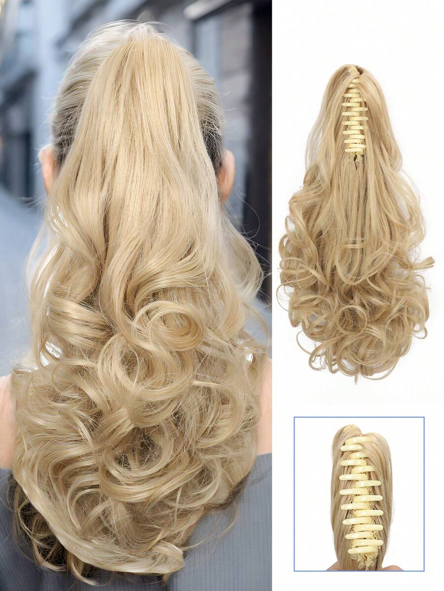 Claw Ponytail Extension Hair Accessories Black Light Brown Chocolate Brown Multi-Color 12 Inch Deep Wave Heat Resistant Fiber Synthetic Ponytail Hairpiece Curly Hair For Women Daily Cosplay Christmas Music Festival Carnaval Holiday Party Used And Chinese New Year Gifts