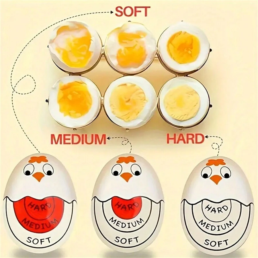 1pc Red/Yellow Boiled Egg Timer, Color-Changing Boiled Egg Timer, Reusable Boiled Eggs And Boiled Eggs Heat Sensitive Kitchen Tools For Breakfast, For Restaurant UseHome Appliances Accessories Gadgets Christmas Stuff Cooking Christmas