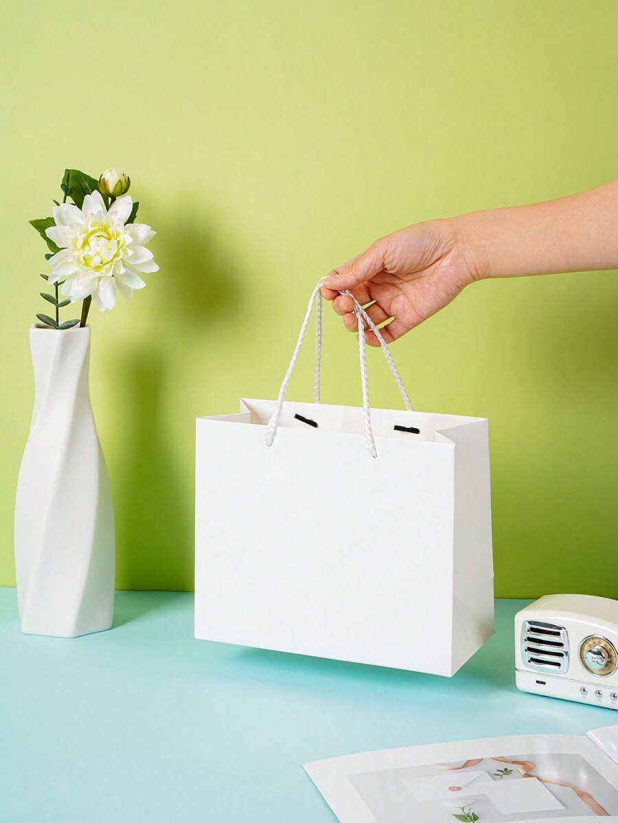 White Gift Bags 10 Pcs 18*7*15 Heavy Duty Kraft Paper Bags With Handles For Boutique, Wedding Party Favor Bags, Grocery Bags, Retail Merchandise Bags Medium Gift Bags Paper Sacks, Wedding Bridesmaid Gift Bags, Wedding, Gift, Gift Bag, Logo, Mini Gift Bags, Cheap Stuff, Bachelor Party, Small Gift Bags, Gift Bag Birthday, Christmas Valentine Day