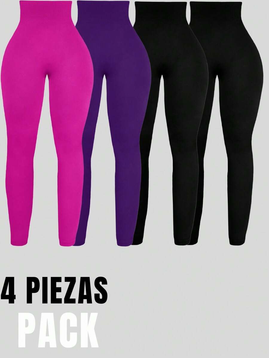 Set 4 Mallones Mujer Térmico Stretch Leggins Mayon Mallas