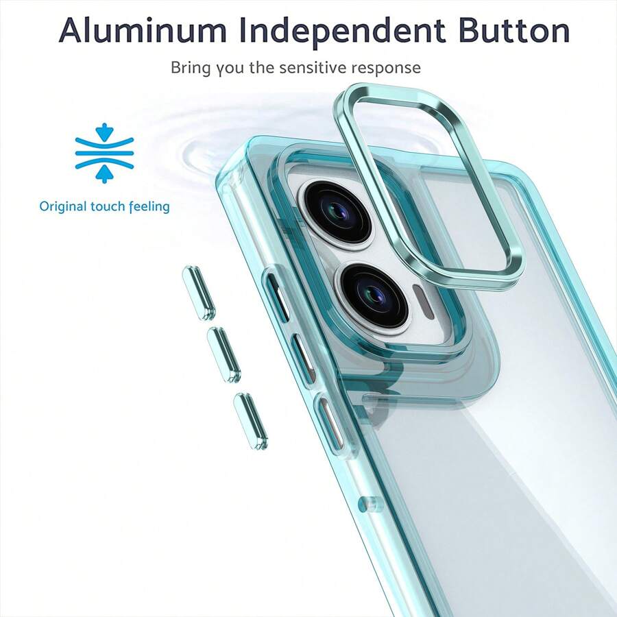 Iphone 16 Metal Camera Frame & Button Shiny Hard Shell With Soft Edge Anti-Drop Protective Phone Case, Compatible With IPhone Xs Max, 11, 12, 13, 14, 15 Pro Max, Samsung S20, S21 FE, S22, S23, S24 Ultra, Redmi Note 12, 13C, A Pro, OPPO A57, A78, A98, A2, A38, A58