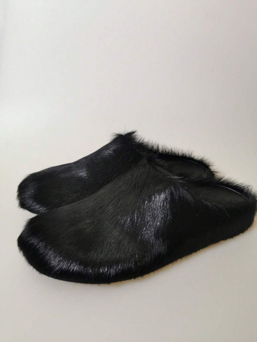 New Fluffy Slip-On Slippers, Autumn Winter Thick Bottom Casual Indoor&Outdoor Home Wear