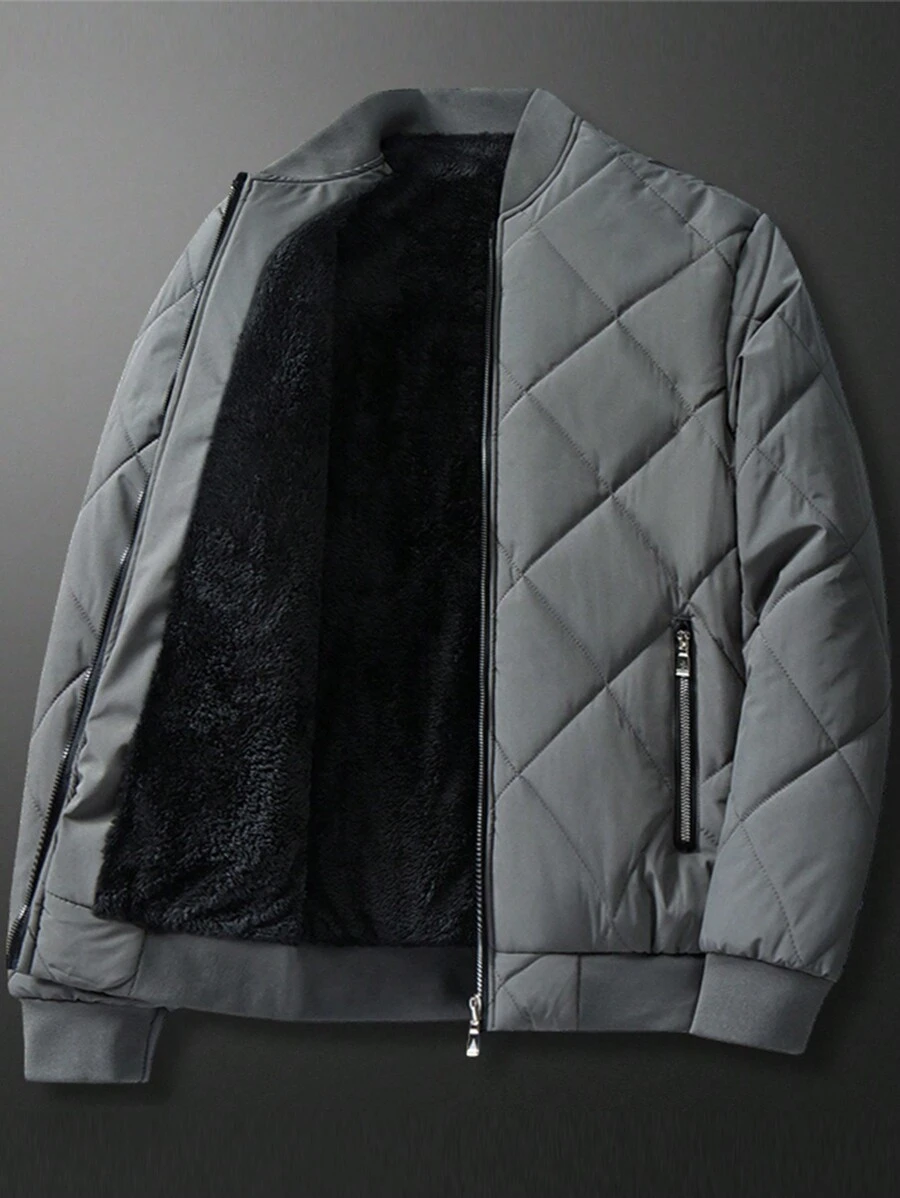 Nouvelle veste matelassée à col de base-ball matelassé avec motif argyle