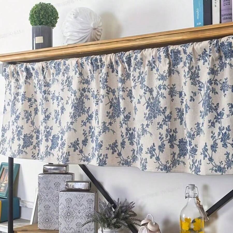 1pc Vintage-Inspired Short Curtain-Rod Pocket Design For Easy Hanging Perfect For Living Room.Bedroom.Kitchen&More-Washable Home Decor