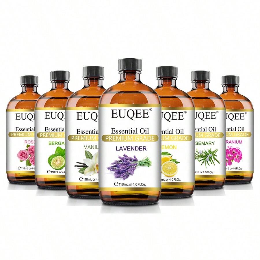 PHATOIL 1pc 118ml/4.0Fl.Oz Lavender Essential Oil Large Capacity Pure With Glass Dropper For Skin, Diffuser, Aromatherapy, Cleaning, Soap Candle Making Lavender, Vanilla, ,Jasmine, Eucalyptus, Peppermint, Sandalwood, Frankincense, Sweet Orange, Ylang Ylang, Lemon, Rose, Bergamot, Tea Tree, Lemongrass, Patchouli, Rosemary, Citronella, Cinnamon, Chamomile, Myrrh, Vetiver