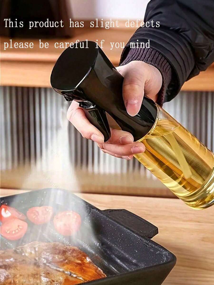 1pc Barbecue Spray Bottle,Clear Dispensers Creative Kitchen Oil Bottle Press Fine Mist Seasoning Bottle, Plastic Spray Bottle Can Be Used For Air Fryer Watering Flowers Spray Bottle,Olive Oil Vegetable Oil Spray Bottle