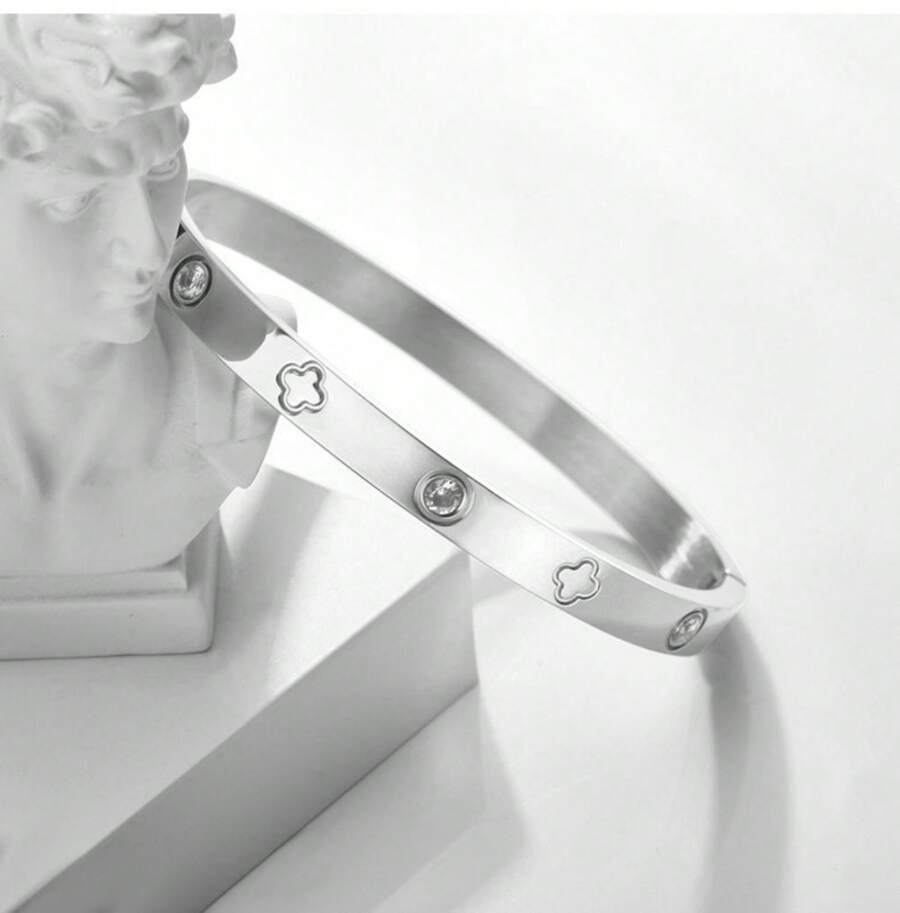 Pulseira de aço de titânio feminina completa diamante cartão home pulseira não desbota simples e versátil das mulheres joias de mão rede fábrica de joias design vermelho