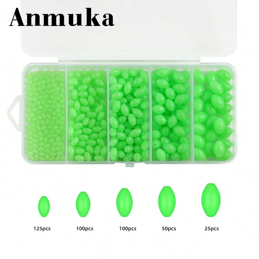 Caja de 1000 piezas de bolas para detener la línea de pesca, bolas de pesca multicolores con forma de diamante que brillan en la oscuridad para pesca nocturna, accesorios para aparejos de pesca.