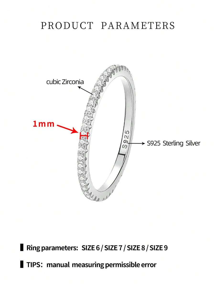 1 Peça Anel de Prata Esterlina S925, Jóia Banhada a Ouro Rosa com Cubic Zircônia em Estilo Minimalista para Mulheres, Acessório Elegante, de Verão, Exclusivo para Comércio Transfronteiriço, Fashion, Comemorativo, Presente Refinado