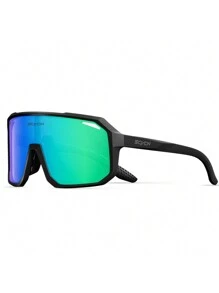 black frame green lens