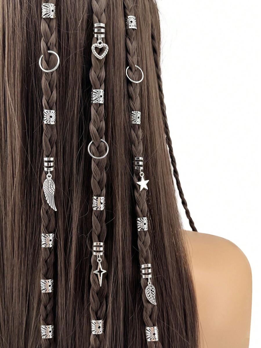 45 stuks legering zonnethema gemengde stijl haarringset met haaraccessoires zomer Loc haarsieraden voor vlechten voor meisjes en vrouwen boho haarspeldjes