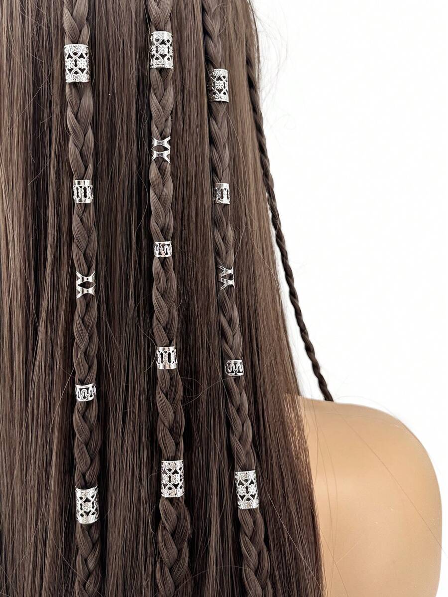 40 piezas de accesorios para el cabello de aleación, aros metálicos para trenzas, cuentas para rastas, anillos para peinados de múltiples estilos, accesorios para el cabello para mujeres y niñas en estilo bohemio, diadema dorada, pasadores para el cabello para San Valentín
