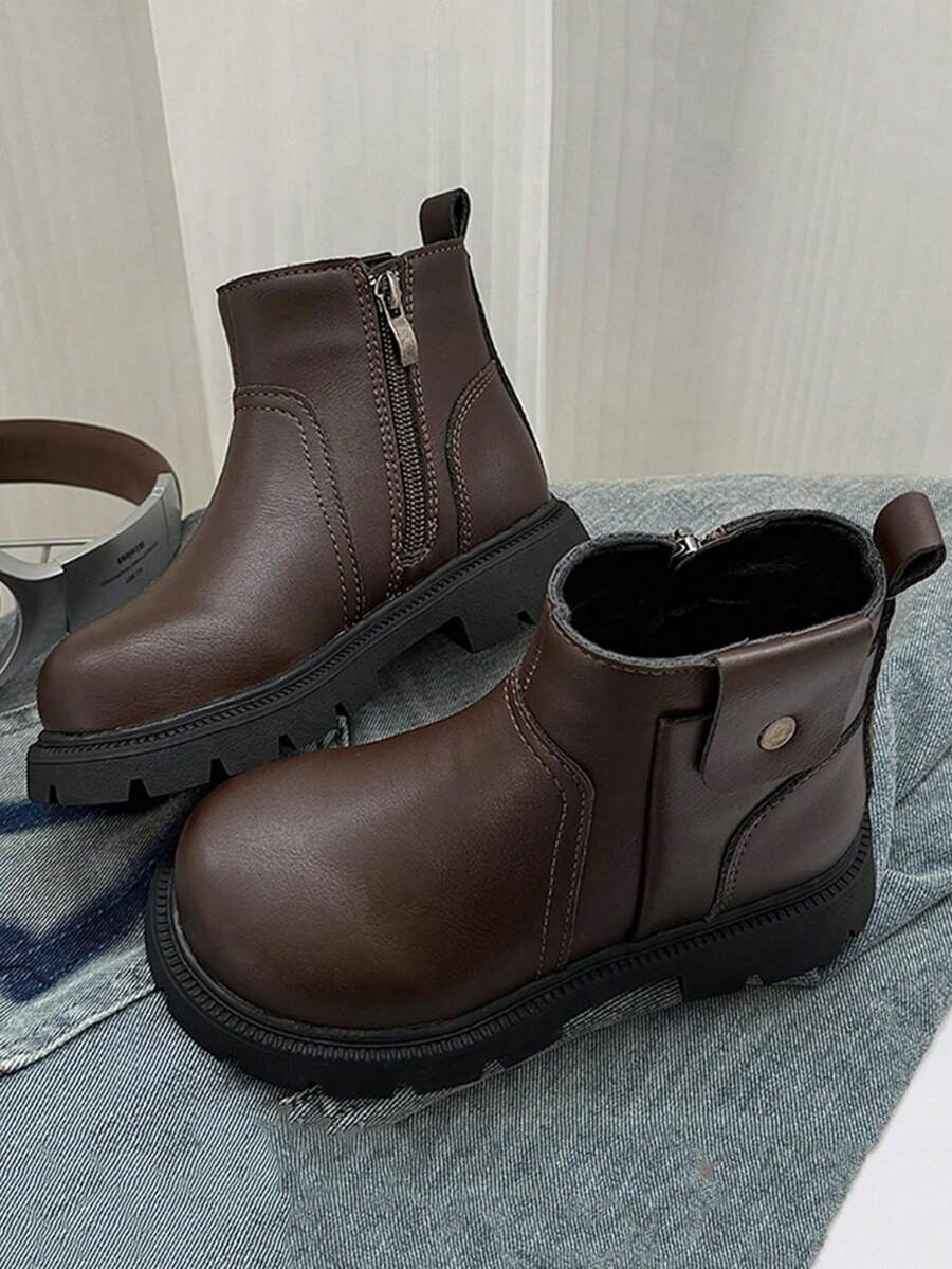 Bottes pour Enfants Garçons Filles - Nouveau Style à la Mode pour l'Automne/l'Hiver
