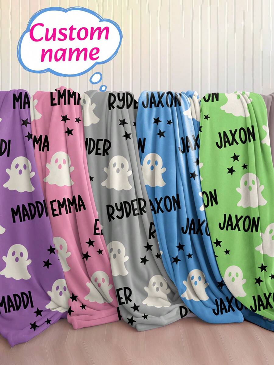 Personalized Halloween Blanket Mummy - Funny Halloween Blanket - Custom Name Mummy Blanket - Cute Halloween Gift, Halloween Blanket