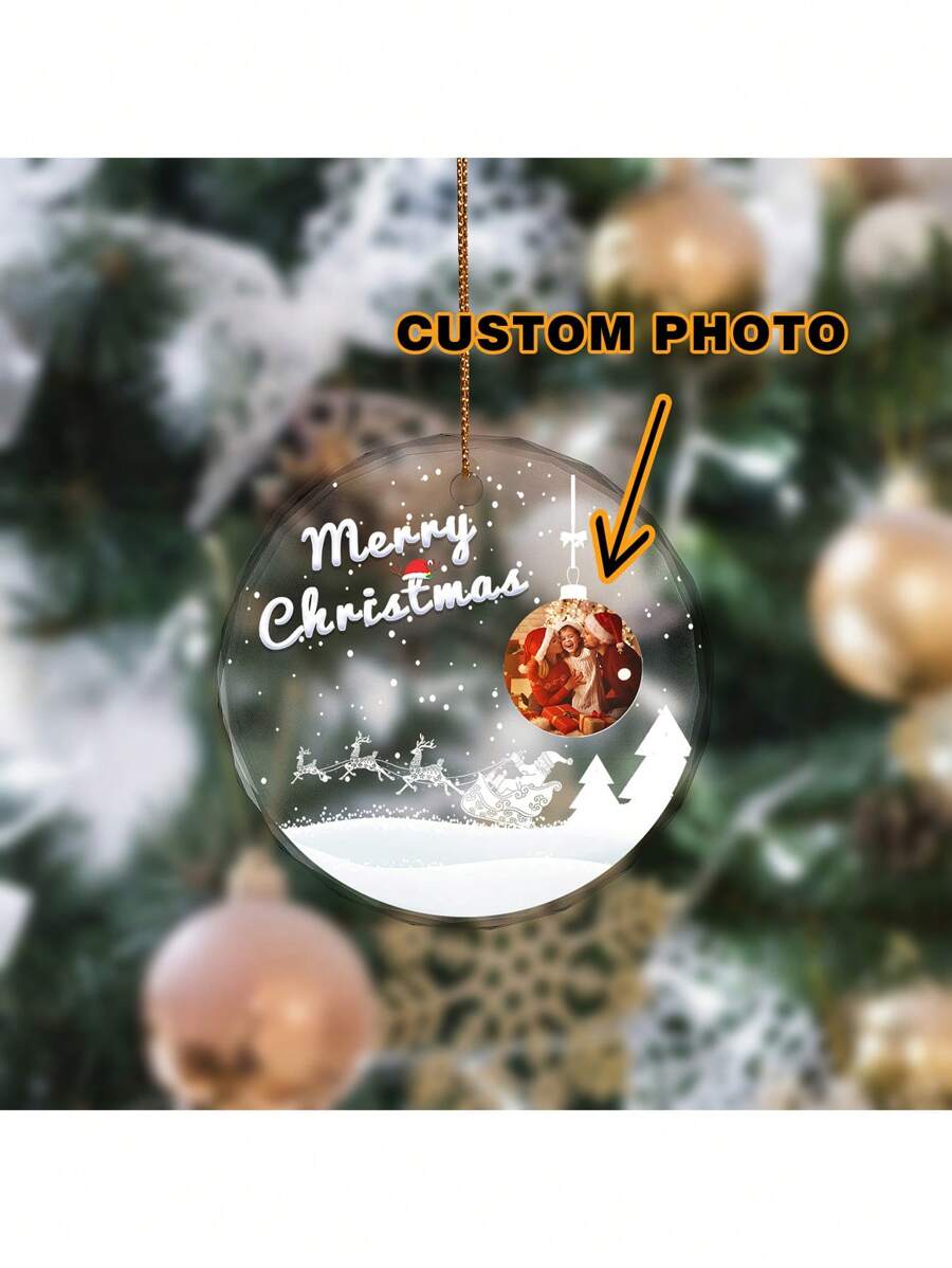 Customized Photo Sunflower Crystal Photo Customization Christmas Design Elk Snow Scene Christmas Decorations Personalized Photo Customized Gifts Christmas Gifts Christmas House Decorations Christmas Tree Decorations Christmas Gifts For Relatives, Friends, Lovers, Best Christmas Gifts For Girlfriends Personalized Photo Gifts Christmas Style Design Birthday Graduation