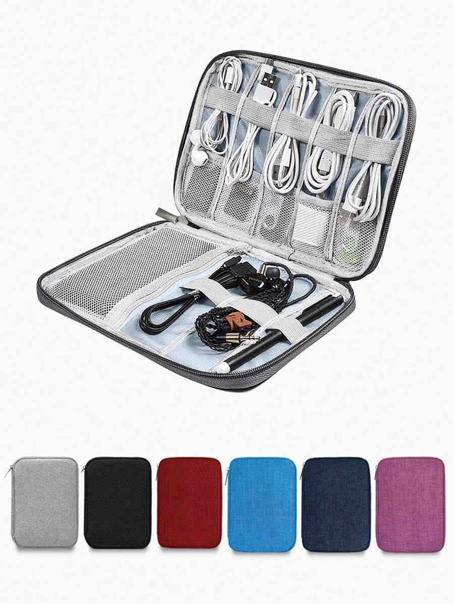 1pc Travel Cable Organizer Pouch Electronic Accessories Carry Case Portable Storage Bag For Cord, Charger, Phone, Earphone, Watch Bands