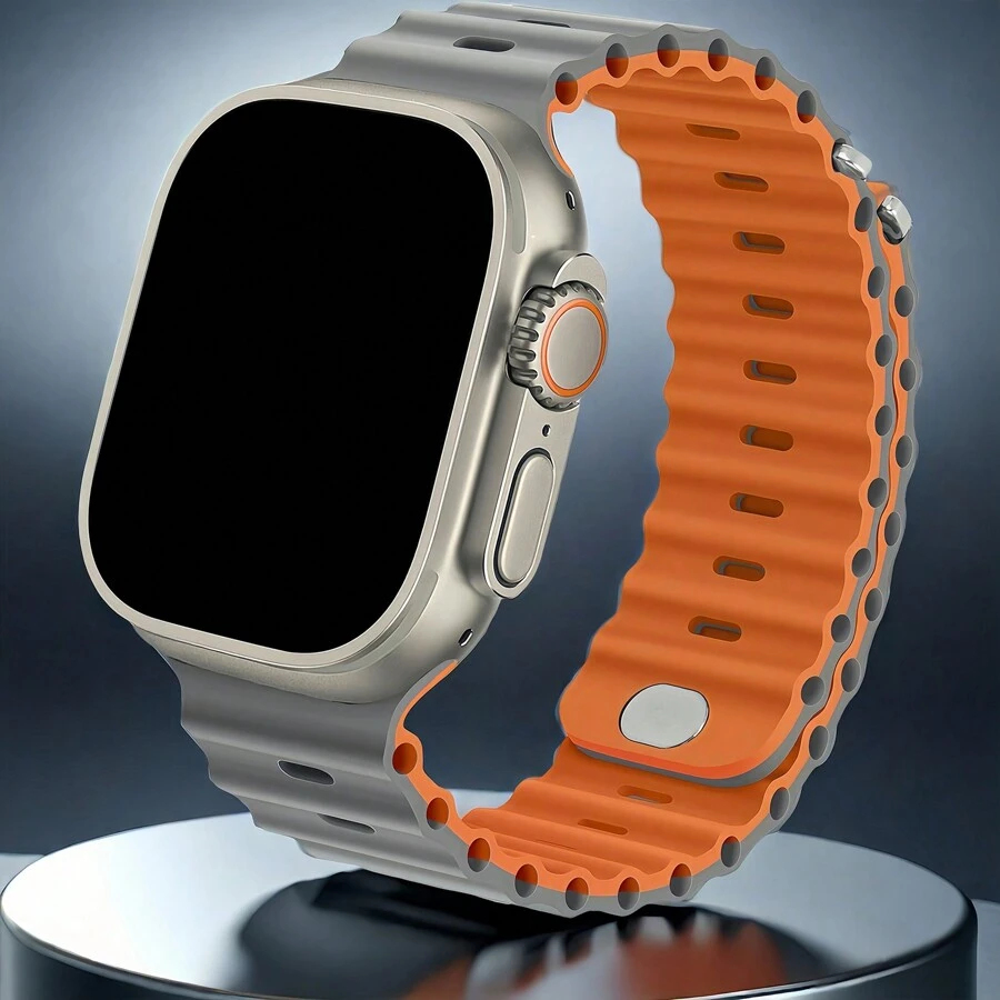 1pc Ocean Themed Sports Watch Band Compatible With 49mm 46mm 45mm 44mm 42mm 41mm 40mm 38mm Apple Watch Series 10/9/8/7/6/5/4/3/2/1 & SE