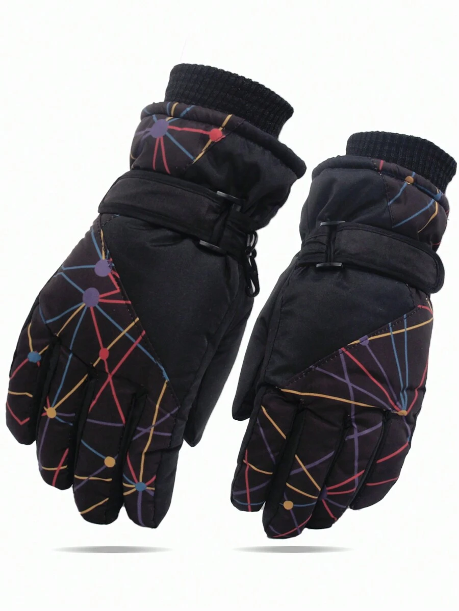 1 paar waterdichte winter warme sneeuw handschoenen voor kinderen, unisex winddichte skihandschoenen