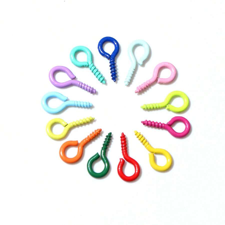 200 pezzi, spilli per occhi colorati di piccole dimensioni 8x4mm, ganci per occhi, per realizzazione di gioielli fai-da-te, accessori