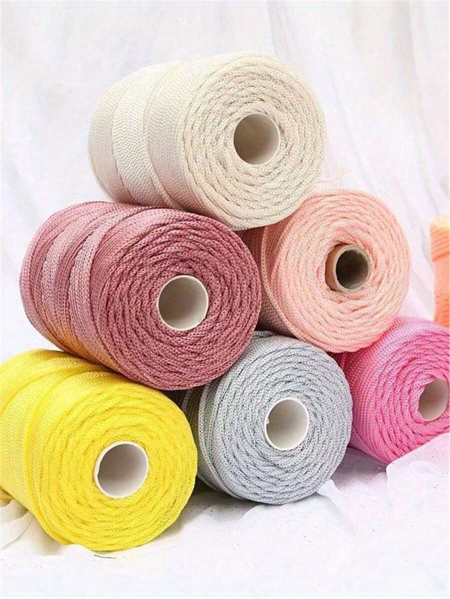 1pc, 200M Light Body Thick Ice Silk Thread Cylinder Thread Hollow Thread Ice Thread Hand Woven Crochet Hat Cushion Hook Bag Thread