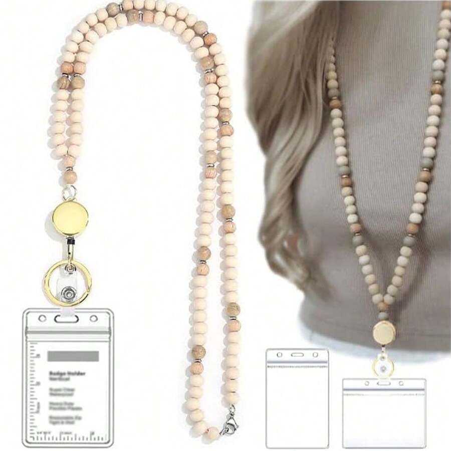 1Pc Lanyard Lanyards For Id Badges Teacher Lanyard Lanyards For Keys Retractable Lanyards For Id Badges Holder Cute Keychain Lanyard Women (Includes 2 ID Rubber Covers) Back To School