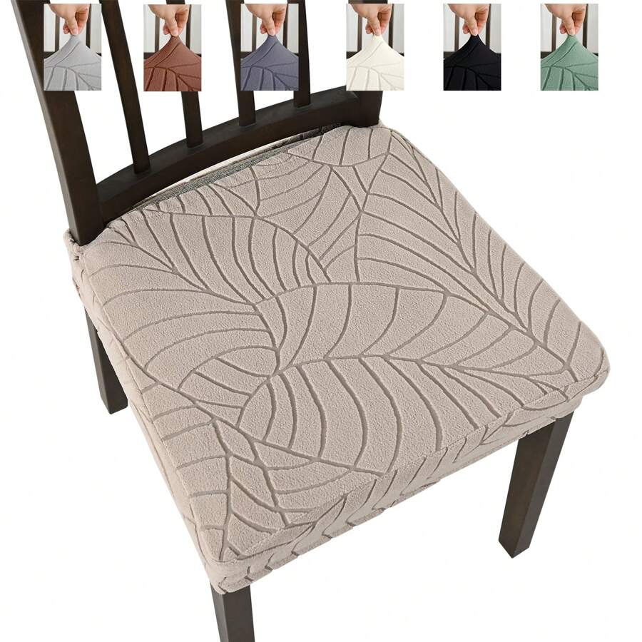 1/4 Pieces Of Chair Seat Cover With Leaf Pattern, Elastic, Detachable And Washable Chair Protection Cover, Suitable For Home Decoration Of Hotels, Restaurants And Banquets.