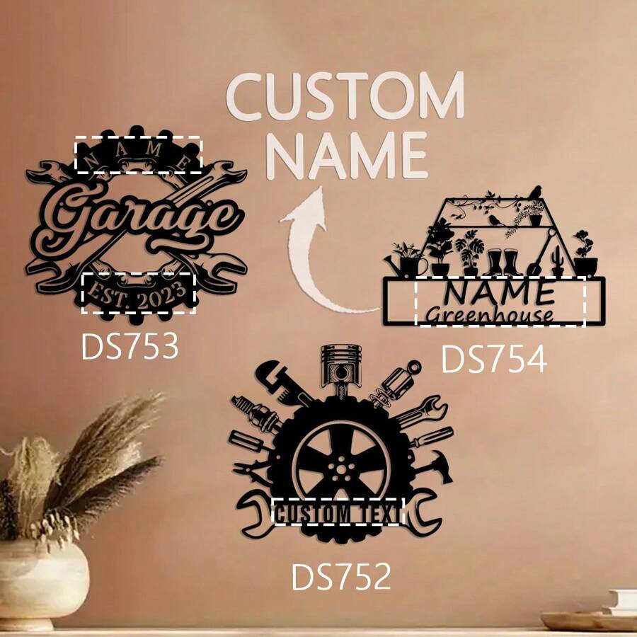 1pc Personalized Garage Metal Sign,Custom Workshop Sign,Garage Metal Wall Sign,Garage Decor,Auto Workshop Sign,Gift For Car Enthusiasts, Valentine Day, Valentine Day Decor