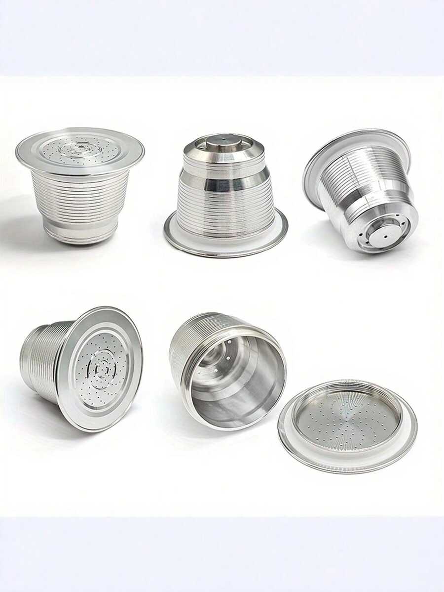1 pieza Cápsula de café reutilizable de acero inoxidable para máquinas - Gotero y taza filtro, accesorio esencial de café para volver a la escuela