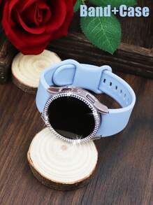 Bracelet bleu ciel + boîtier transparent