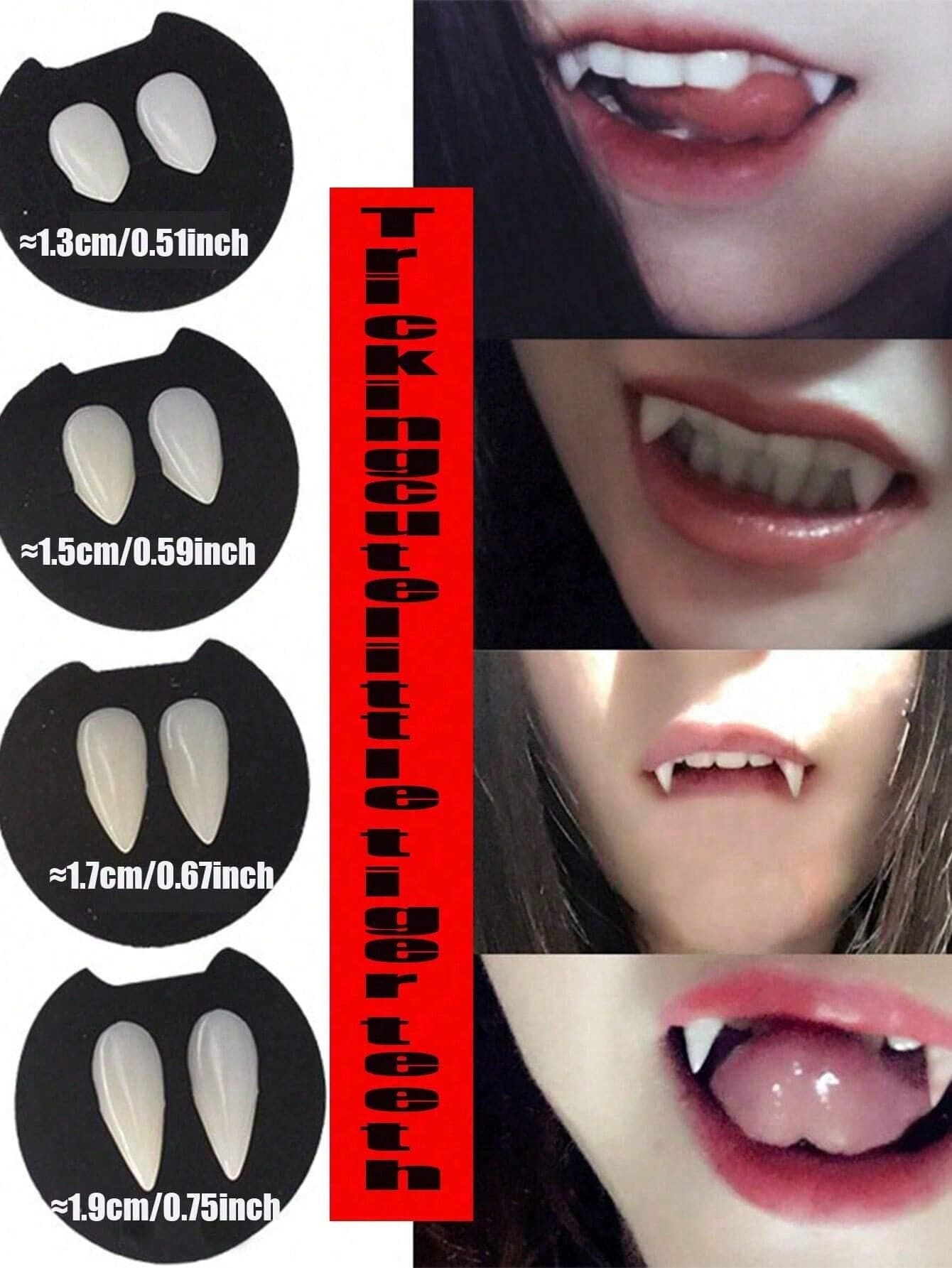 Halloween Vampire Zombie Dinți falși Jucării noutate - Proteză dentară pentru colți de petrecere pentru accesorii cosplay, decorații și spectacole pe scenă, * Poate să apară o ușoară diferență de culoare, cosplay, Halloween