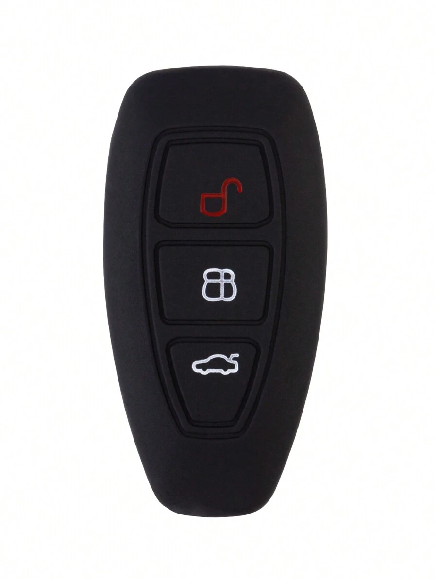 1 pièce Housse de protection en silicone noir pour clé de voiture, convient pour les voitures à 3 boutons : Carnival IV, Focus III, Galaxy, Fusion, Mondeo IV, B-Max, C-Max, S-Max, Kuga, Ecosport