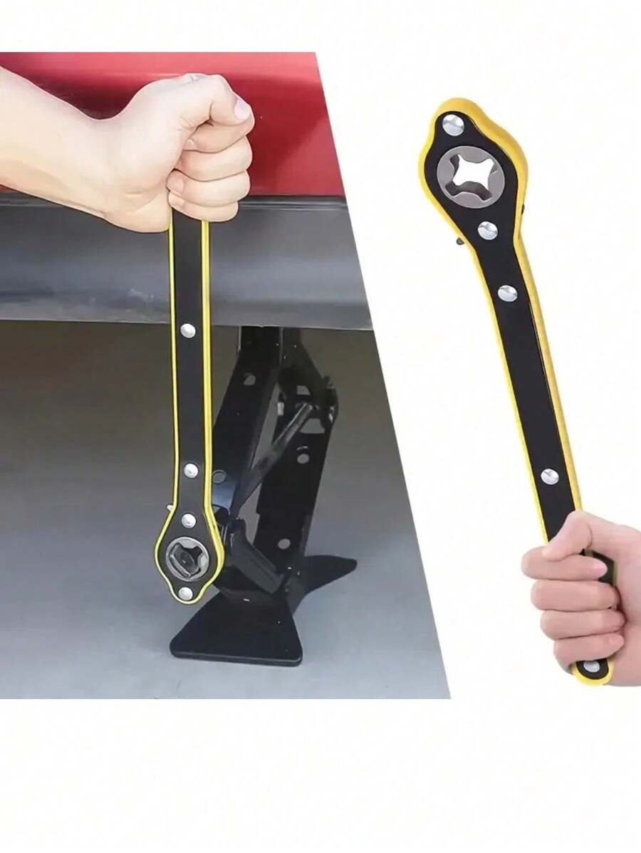 Effortless Car Jack Wrench, Long Handle Scissor Car Jack Wrench With 360° Reversible Design, For Motorcycle, SUV And Other Vehicles Garage Tire Wrench