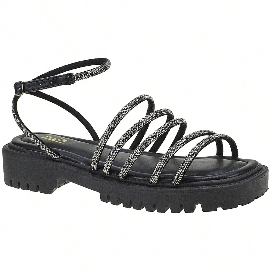 Sandalia Gladiadora Feminina com Strass