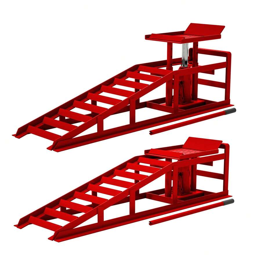 2 Pack Hydraulic Car Ramps 5T 11000lbs Low Profile Car Lift Service Ramps Truck Trailer Garage,Height Hydraulic Vehicle Ramps, Lift Height 11.61-16.21 Inches