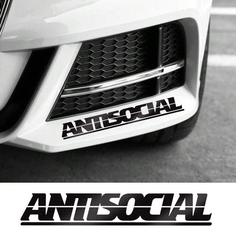 Autocollant de voiture Lettres antisociales Vitrophanie créative Décalcomanies en vinyle réfléchissant Décoration de fenêtre Moto Style Accessoires automobiles