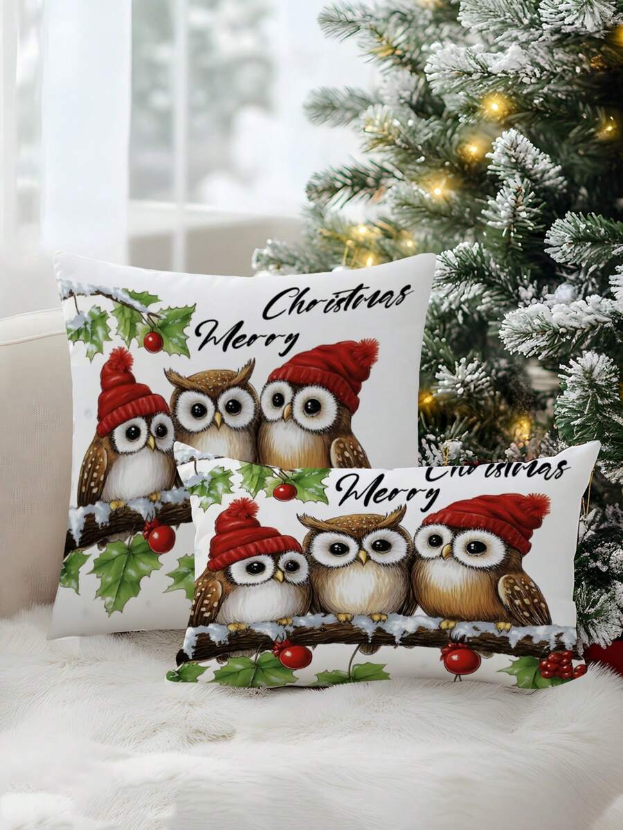1 Stück süßer Weihnachtsmann Muster dekorativer Kissenbezug, moderne Stoff Plüsch bedruckte Polsterung für Sofa Wohnzimmer Weihnachtsdekoration Zuhause, ohne Füllung